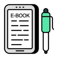 conceptuele vlak ontwerp icoon van mobiel boek vector
