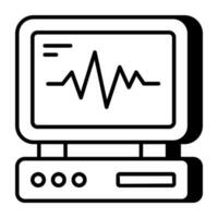 een uniek designicoon van de ecg-monitor vector