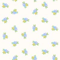 schattig geel pastelpatroon met blauw paars oranje bloemen textiel voor kinderen minimalisme papier plakboek voor kinderen vector