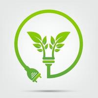 energie-ideeën redden de wereld concept stekker groene ecologie vector