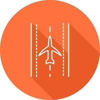 vlak Aan landingsbaan vector icoon