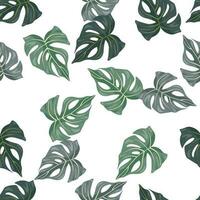 decoratief tropisch palm bladeren naadloos patroon. oerwoud blad naadloos behang. exotisch botanisch textuur. bloemen achtergrond. vector
