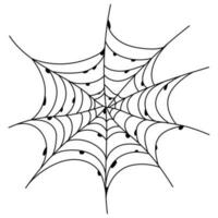 eng spin web geïsoleerd. spookachtig halloween decoratie. schets spinneweb illustratie vector