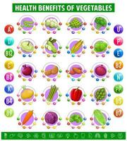 tabel tafel inhoud van vitamines in groenten vector