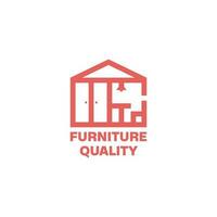 logo met een combinatie van huis meubels en een minimalistische huis vorm vector