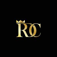 monogram luxe brief r d c logo vector