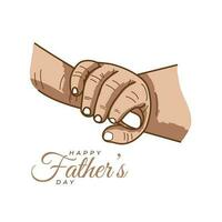 gelukkig vaders dag vaders hand- Holding pasgeboren baby vingers illustratie vector