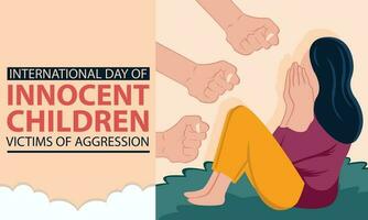 illustratie vector grafisch van een meisje in een pestkop, perfect voor Internationale dag, onschuldig kinderen slachtoffers van agressie, vieren, groet kaart, enz.