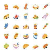 pak fastfood plat pictogrammen vector