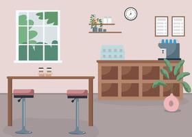 coffeeshop interieur egale kleur vectorillustratie vector