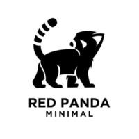 rode panda zwart logo pictogram ontwerp vector