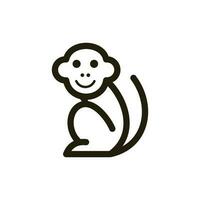 dier aap glimlach lijn gemakkelijk logo vector
