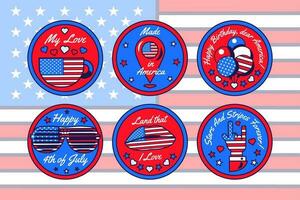 4e juli Verenigde Staten van Amerika sticker stickers reeks vector
