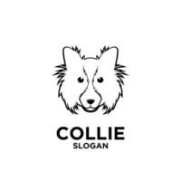 collie hond eenvoudig logo-ontwerp