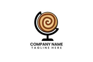 vlak wereldbol reizen koekje bakkerij logo icoon sjabloon vector