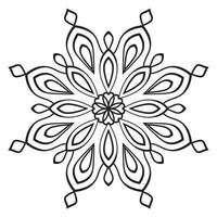 zwarte omtrek bloem mandala. doodle ronde decoratief element voor het kleuren van boek geïsoleerd op een witte achtergrond. bloemen geometrische cirkel. vector