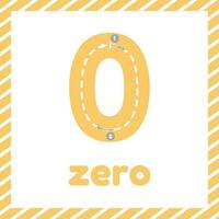 leren hoe naar schrijven aantal nul voor kinderen vector