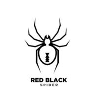 zwarte weduwe overzicht spider embleemontwerp pictogram vector