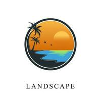 landschap logo ontwerp geïsoleerd wit achtergrond. landschap gemakkelijk logo symbool vector illustratie