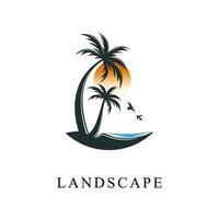 landschap logo ontwerp geïsoleerd wit achtergrond. landschap gemakkelijk logo symbool vector illustratie