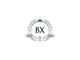 professioneel bx luxe bedrijf logo, vrouwelijk kroon bx xb logo brief vector icoon