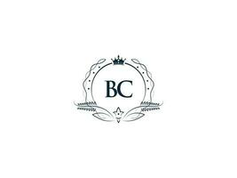 professioneel bc luxe bedrijf logo, vrouwelijk kroon bc cb logo brief vector icoon