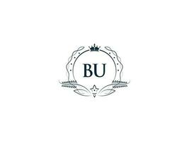 professioneel bu luxe bedrijf logo, vrouwelijk kroon bu ub logo brief vector icoon