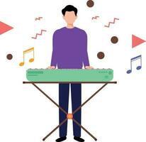 de jongen is spelen de piano. vector