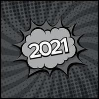 kleurrijke komische zoom nieuwe jaar 2021-vector illustratie vector
