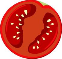 gesneden rode tomaat doormidden op witte achtergrond vector