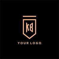 kb monogram eerste met schild logo ontwerp icoon vector