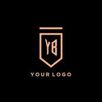 yb monogram eerste met schild logo ontwerp icoon vector