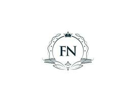 monogram luxe fn logo brief, minimaal vrouwelijk fn nf logo icoon vector voorraad