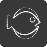 icoon vlak vis. geschikt voor zeevruchten symbool. krijt stijl. gemakkelijk ontwerp bewerkbaar. ontwerp sjabloon vector