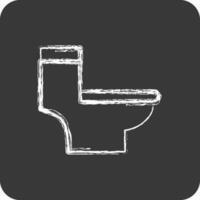 icoon toilet. geschikt voor gebouw symbool. krijt stijl. gemakkelijk ontwerp bewerkbaar. ontwerp sjabloon vector