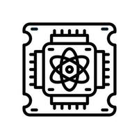 quantum computer icoon in vector. illustratie vector