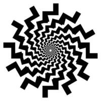 zwart meetkundig spiraal vorm Aan wit achtergrond vector