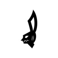 hoofd konijn icoon silhouet. gemakkelijk, minimaal en creatief concept. gebruikt voor logo's, pictogrammen, symbolen of mascottes vector