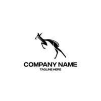 springbok rennen logo ontwerp. geweldig een springbok silhouttel logo vector