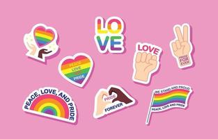 Pride Day-stickerset vector