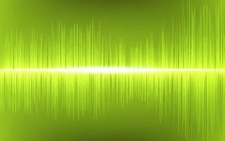 lichtgroene geluidsgolf achtergrondtechnologie en aardbevingsgolfdiagramconcept vector