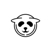 dier panda hoofd lijn modern creatief logo vector