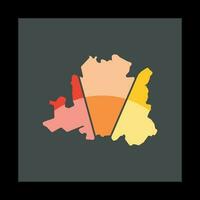 kaart van mukachevo stad modern meetkundig creatief logo vector