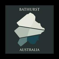 bathurst stad kaart creatief logo vector