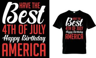 4 juli usa onafhankelijkheidsdag t-shirtontwerp vector