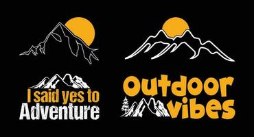 berg t overhemd ontwerp bundel, citaten over reizend, avontuur t shirt, hiking, camping typografie t overhemd ontwerp verzameling vector