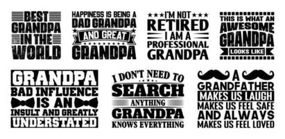 opa t overhemd ontwerp bundel, citaten over grootouders dag, opa t shirt, opa typografie t overhemd ontwerp verzameling vector