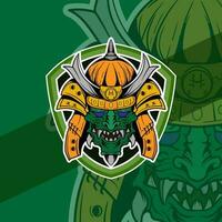 oni Japans helm leger esport mascotte logo illustraties vector sjabloon ontwerp voor team spel wimpel