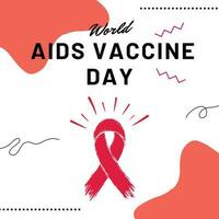 een poster voor wereld AIDS vaccin dag met een rood lintje. vector