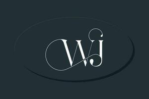 w en j brief Mark modern elegant logo ontwerp sjabloon vector